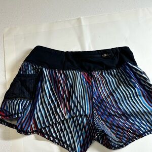 Athleta Blue and Red Athletic Shorts for Active Performance